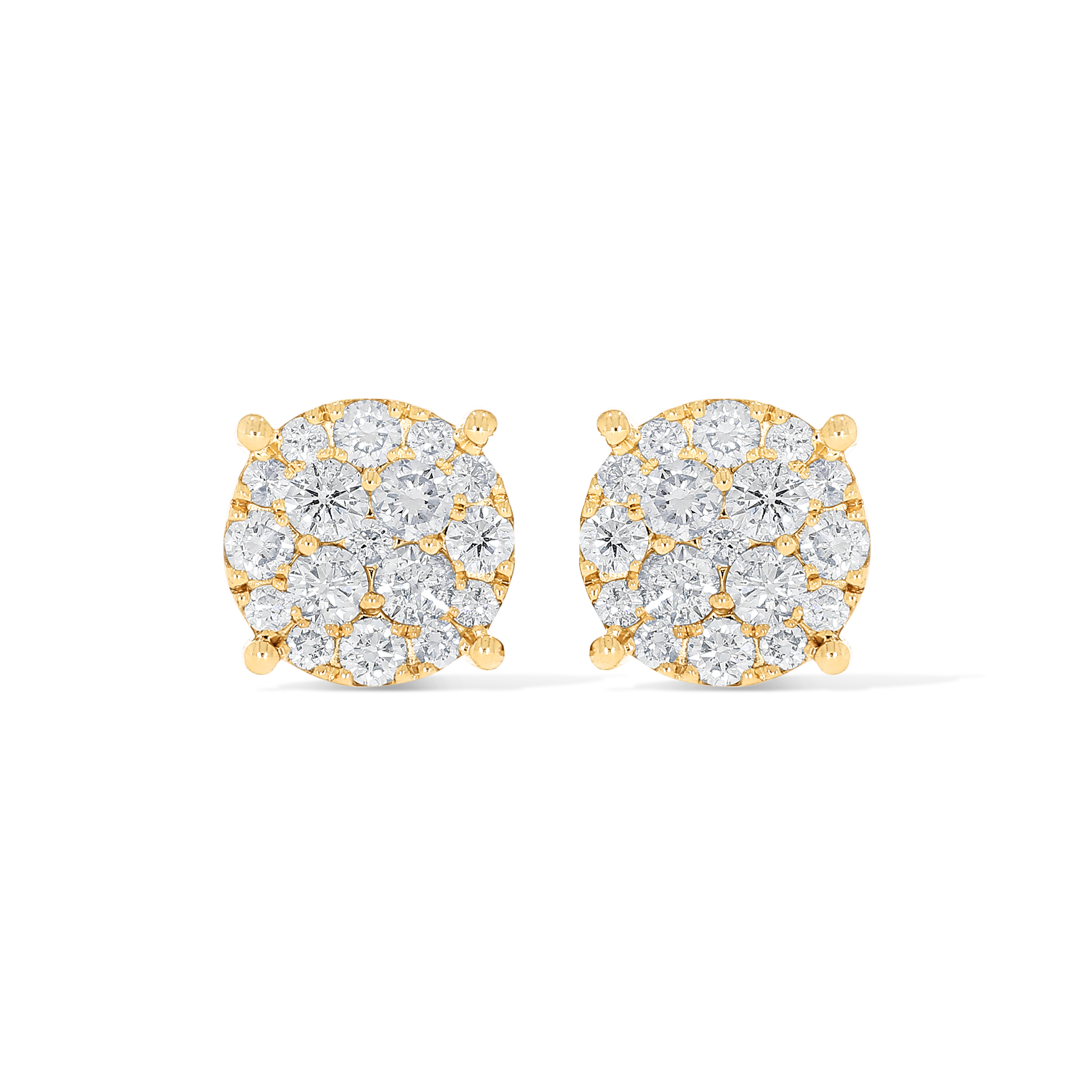 Round Diamond Earrings 1.95 ct. 10k Yellow Gold